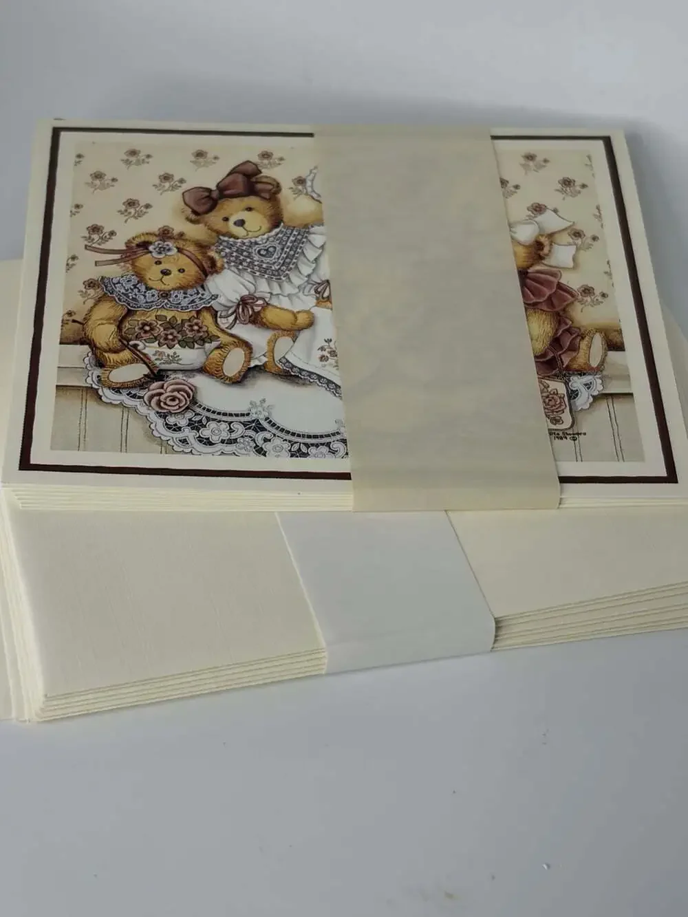 Victorian Teddies Blank Note Cards Vintage Nita Showers 1990 Lang Graphics